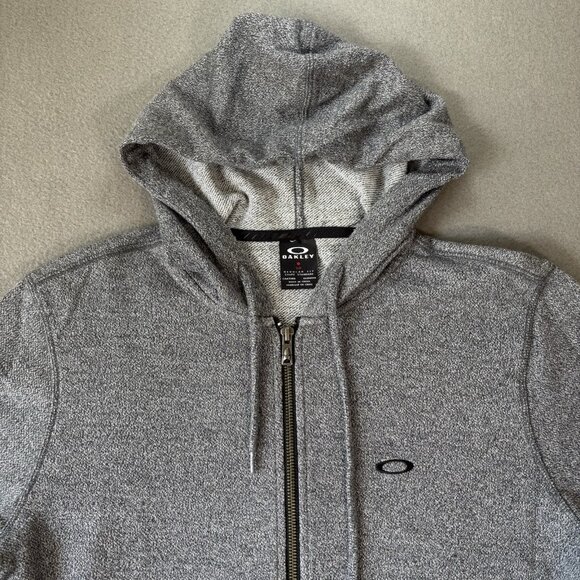 Oakley Sweater Gray Performance Hoodie Full Zip Knit Sweatshirt Men's S Outdoors - Picture 2 of 15